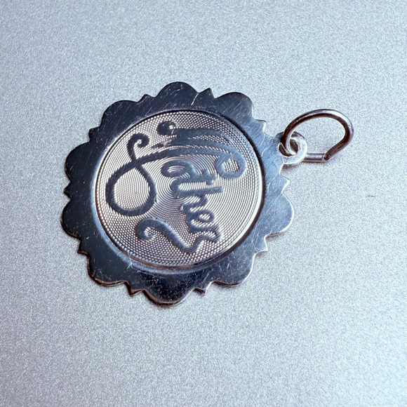 Sterling Silver 925 "Mother" Mom Textured Disc Charm Pendant - Picture 3 of 5